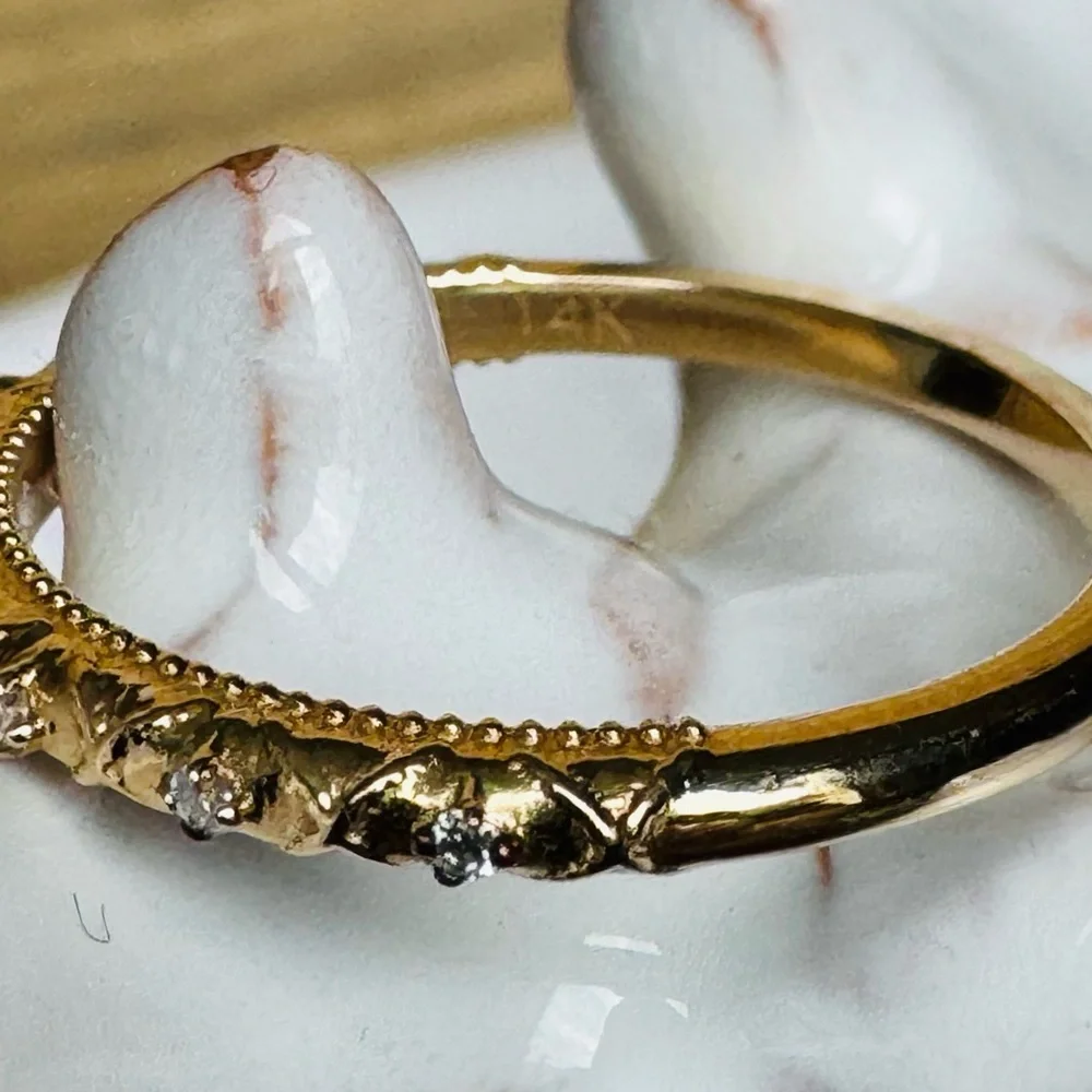 14KYG Moissanite Vintage Art Deco Half Eternity Ring Band